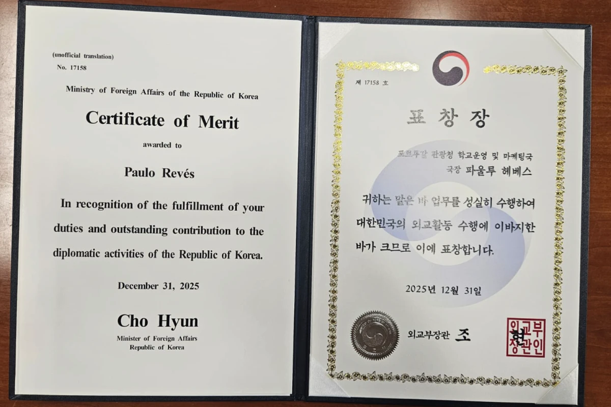 Diretor do DGEM distinguido com louvor público pela Embaixada da República da Coreia em Portugal