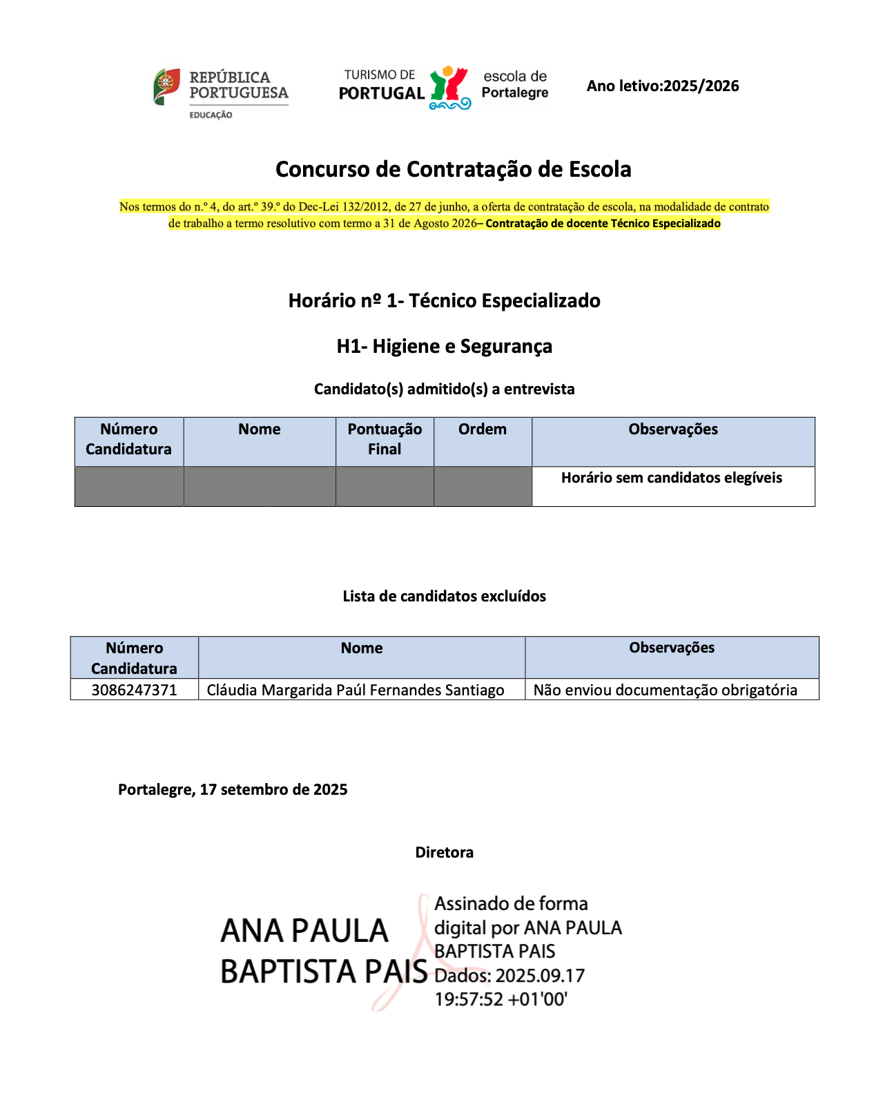 Horario 1
